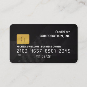 Credit Card   Black Sleek Lines