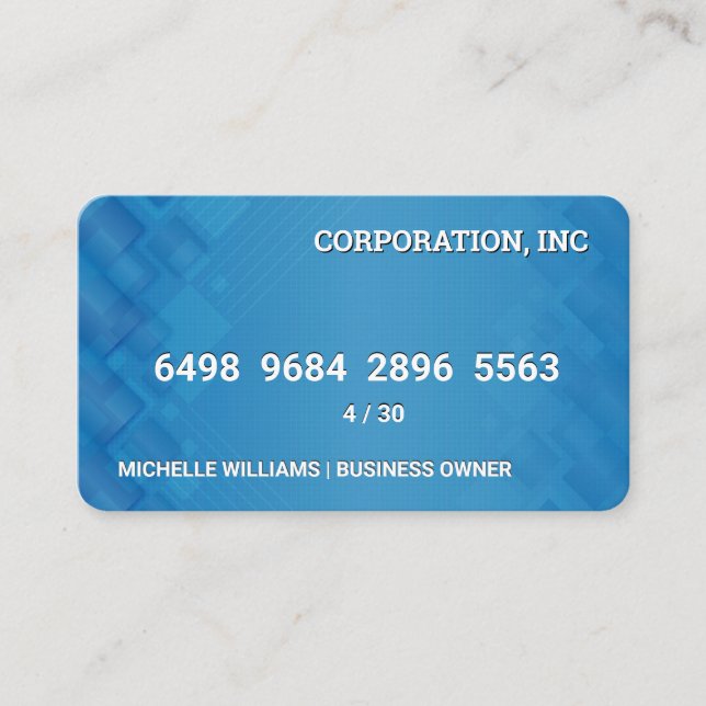 Credit Card | Blue Geometric Layers (Front)