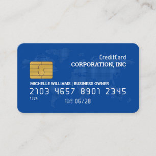 Credit Card   Blue   Map of The World