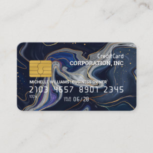 Credit Card   Blue Purple Gold Marble