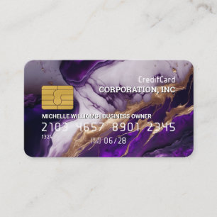 Credit Card   Blue Purple Gold Marble