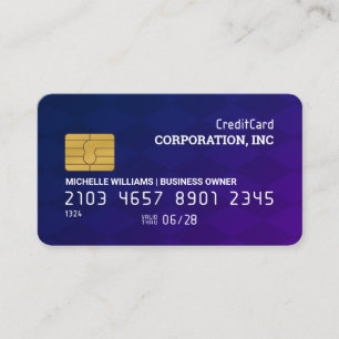 Credit Card   Chequered Purple Background