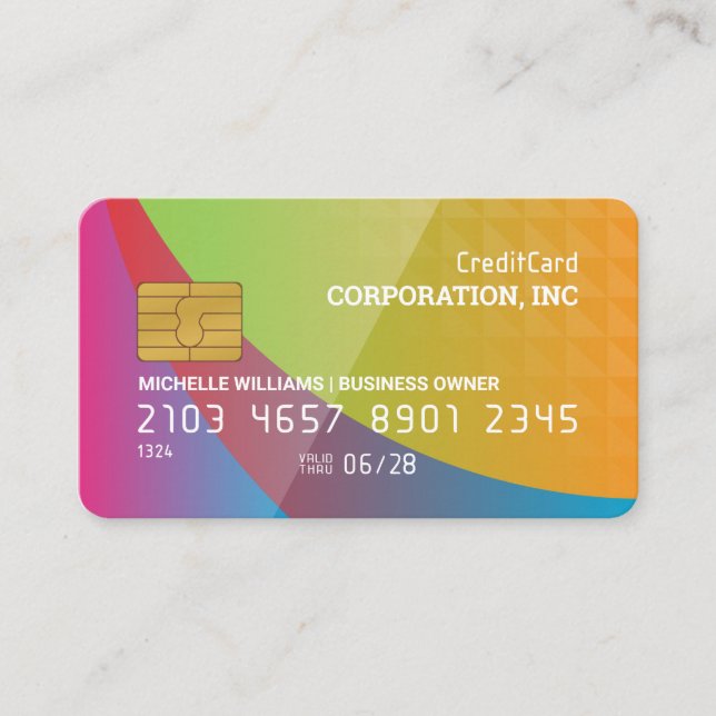 Credit Card | Colourful Abstract Background (Front)