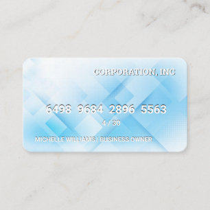 Credit Card   Geometric Blue Abstract