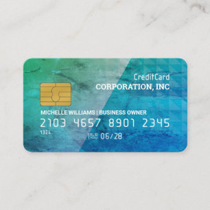 Credit Card   Geometric Pattern   Blue Green