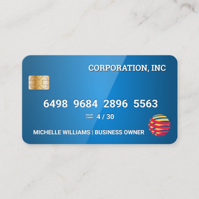 Credit Card | Glossy Blue (Front)