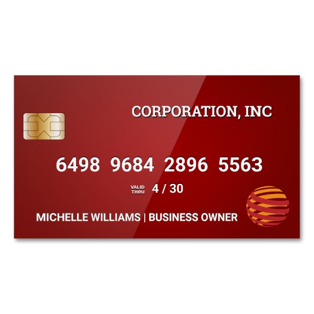 Credit Card | Glossy Red (Front)