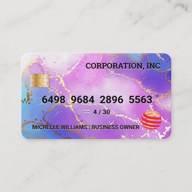 Credit Card | Gold Foil | Watercolor (Front)