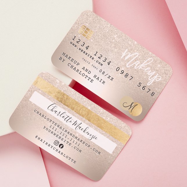 Credit card gold metallic hair glitter monogram (Creator Uploaded)