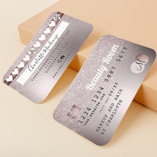 Credit card grey metallic glitter loyalty
