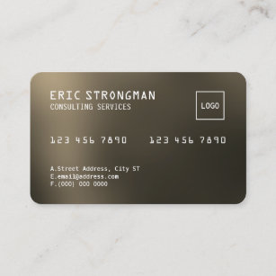 Credit card looks faux golden metallic
