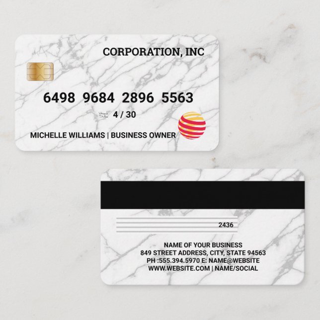 Credit Card | Marble Texture (Front/Back)