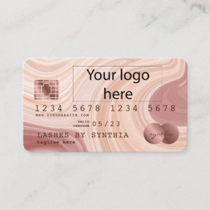 Credit Card Modern Dusty Pink Marble Add Your Logo