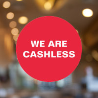 Credit Card Only Cashless Business Red