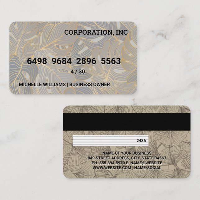 Credit Card | Plants Pattern | Nature (Front/Back)