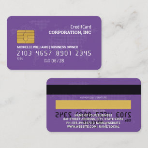 Credit Card   Purple   Map of The World
