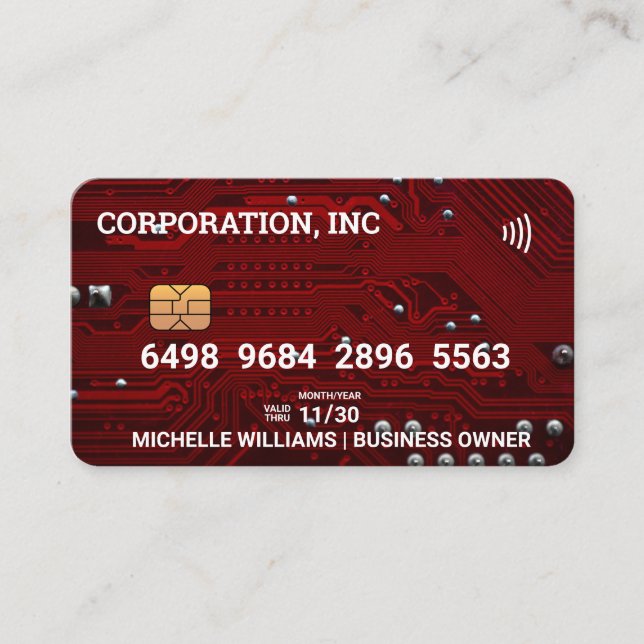 Credit Card | Red Circuit Board (Front)