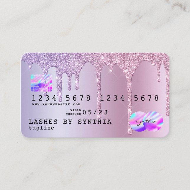 Credit Card Rose Gold Dripping Gold (Front)