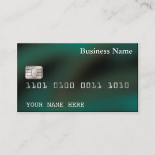 Credit Card style BUSINESS CARD (2-sided) green