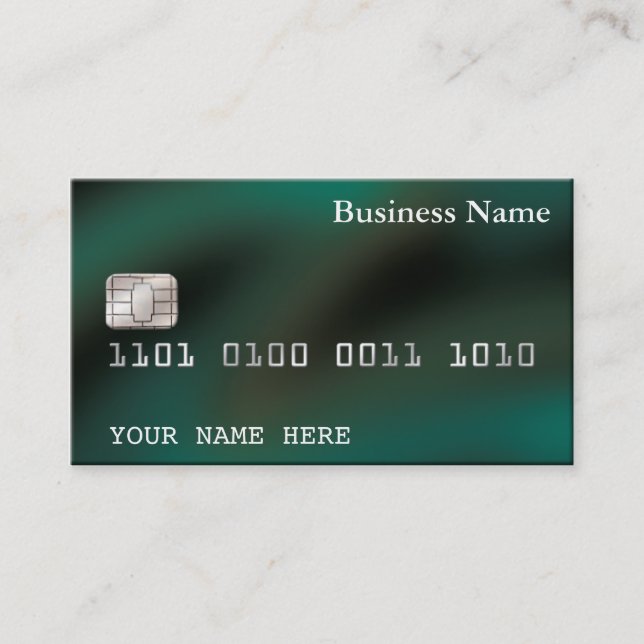 Credit Card style BUSINESS CARD (2-sided) green (Front)