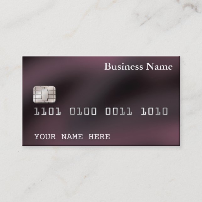 Credit Card style BUSINESS CARD (2-sided) purple (Front)