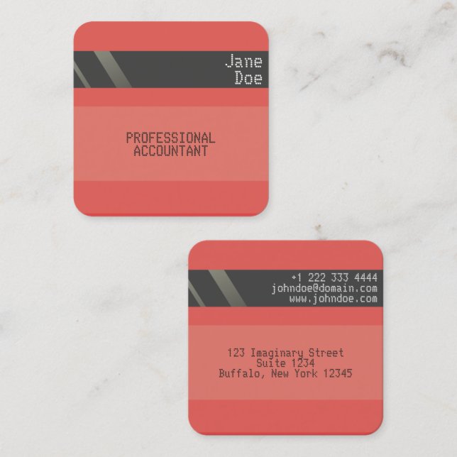 "Credit Card Style Business Card No.13" (Front/Back)