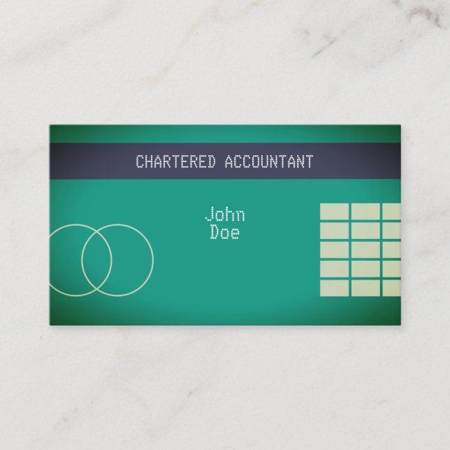"Credit Card Style Business Card No.20" (Front)