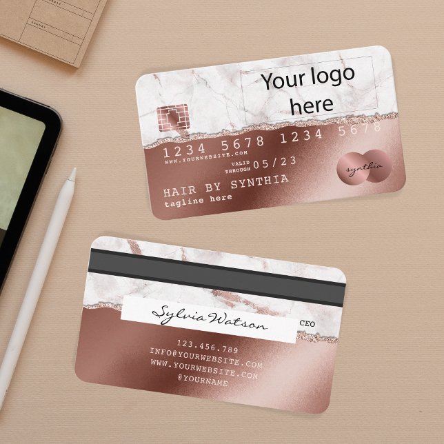 Credit Card Style RoseGold add your logo (Creator Uploaded)