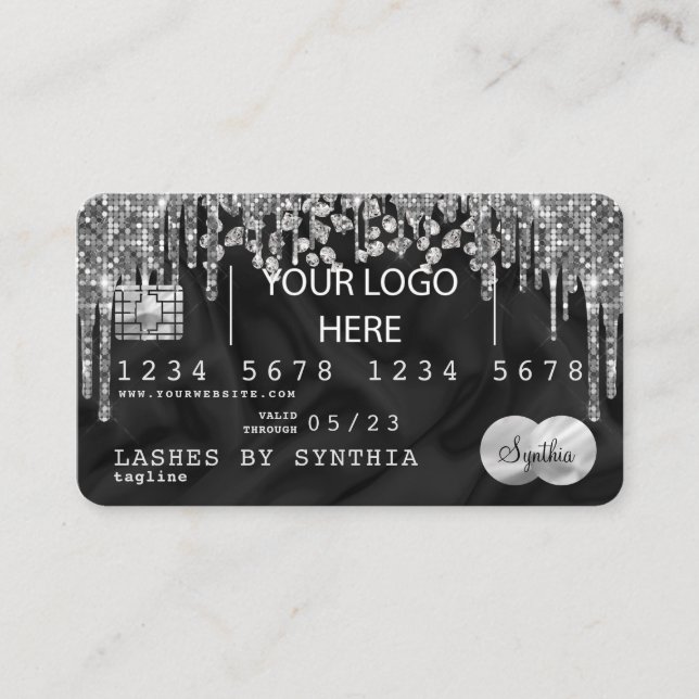 Credit Card Style Silver Diamond add your logo (Front)
