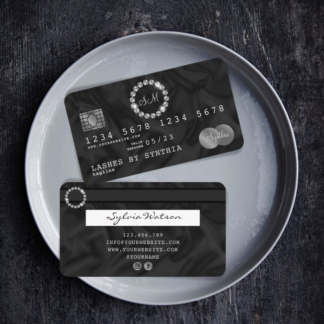Credit Card Style Silver Diamond monogram (Creator Uploaded)