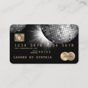 Credit Card Style Silver Disco Ball Glittering 70s