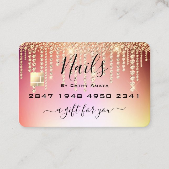 Credit Card Style Sparkle Drips Gift Certificate (Front)