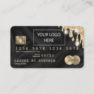 Credit Card Styled add your logo Drip Gold Silk