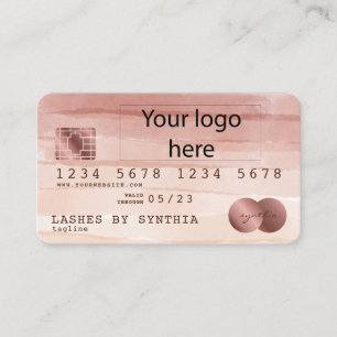Credit Card Styled add your logo dusty rose