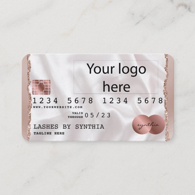 Credit Card Styled Add Your Logo Rose Gold (Front)