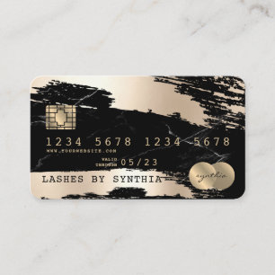 Credit Card Styled Black Marble Gold