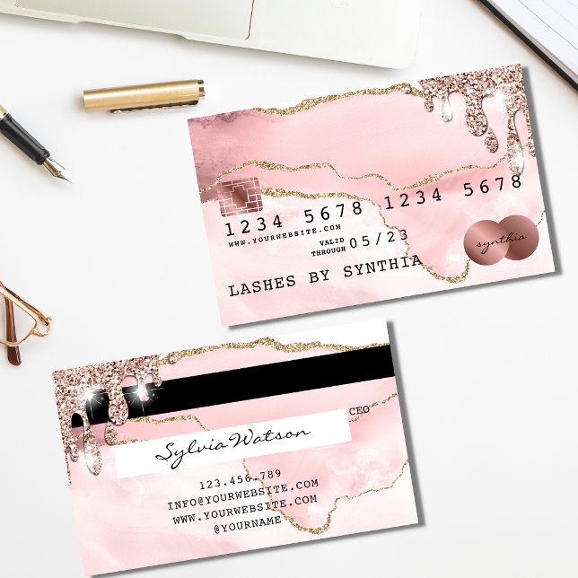 Credit Card Styled Blush Pink Agate Rose Gold (Creator Uploaded)