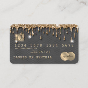 Credit Card Styled Dripping Gold Chevron