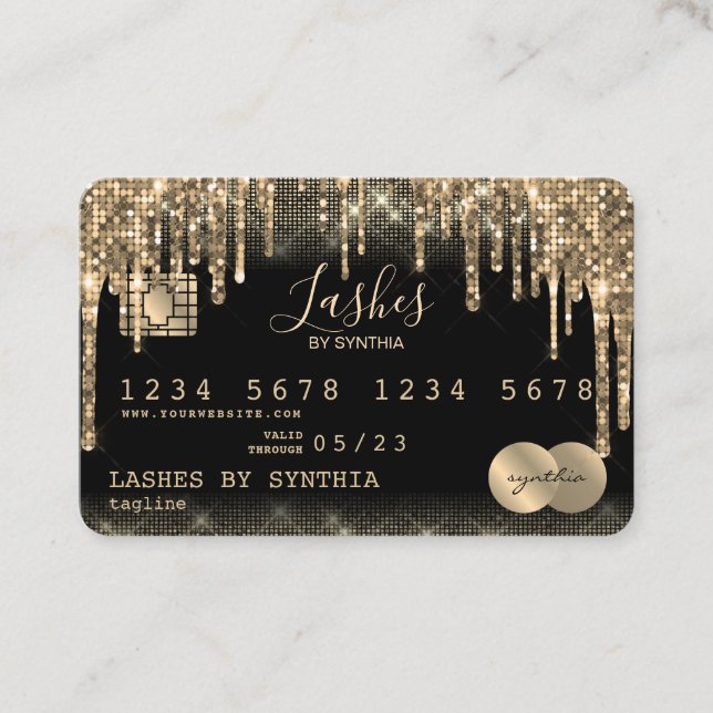 Credit Card Styled Dripping Gold diamonds (Front)