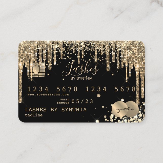 Credit Card Styled Dripping Gold diamonds (Front)