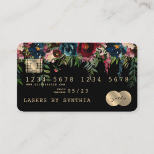 Credit Card Styled Dripping Gold Floral