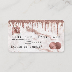 Credit Card Styled Dripping Gold Marble