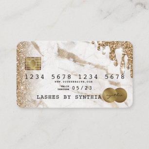 Credit Card Styled Dripping Gold Marble