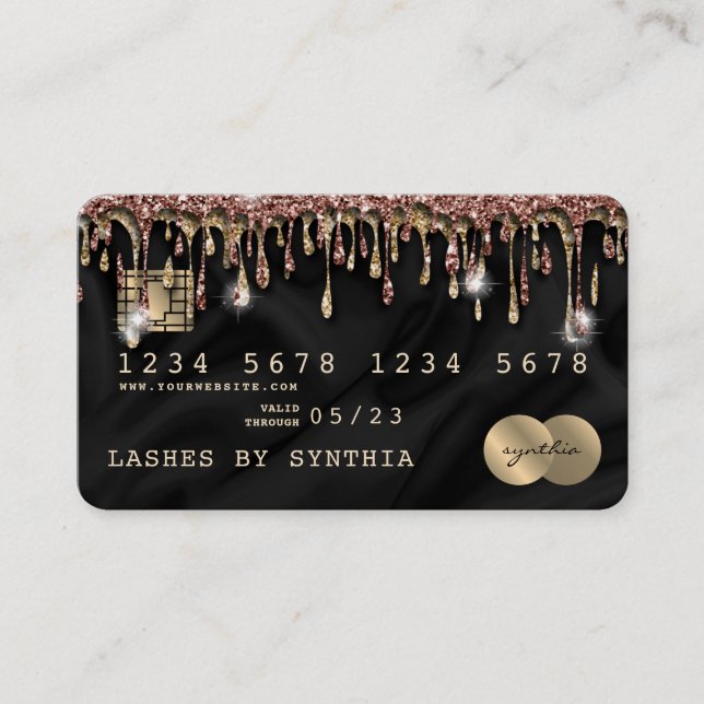 Credit Card Styled Dripping Gold Silk (Front)