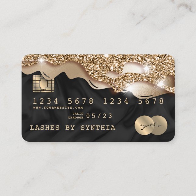 Credit Card Styled Dripping Gold Silk (Front)