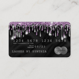 Credit Card Styled Dripping Violet Silk