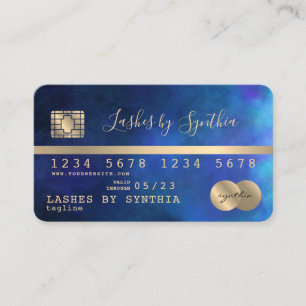 Credit Card Styled Gold and Navy add your name