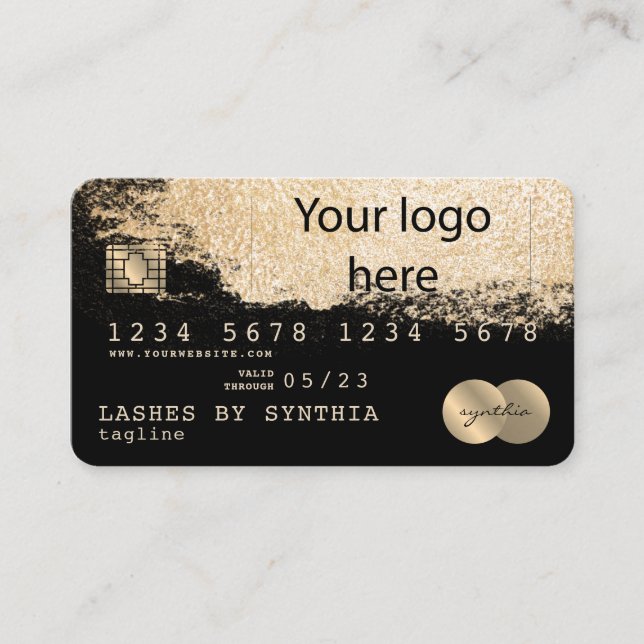 Credit Card Styled Gold Brush add your logo (Front)