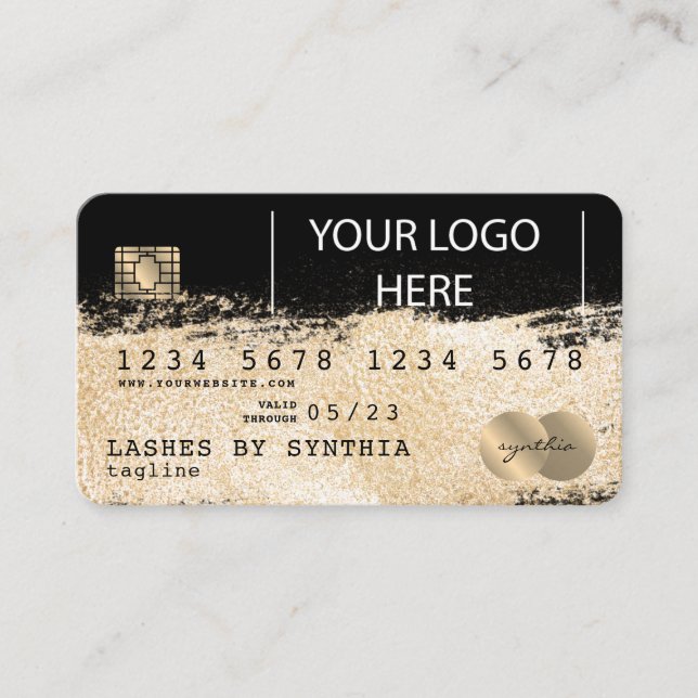 Credit Card Styled Gold Brush add your logo (Front)