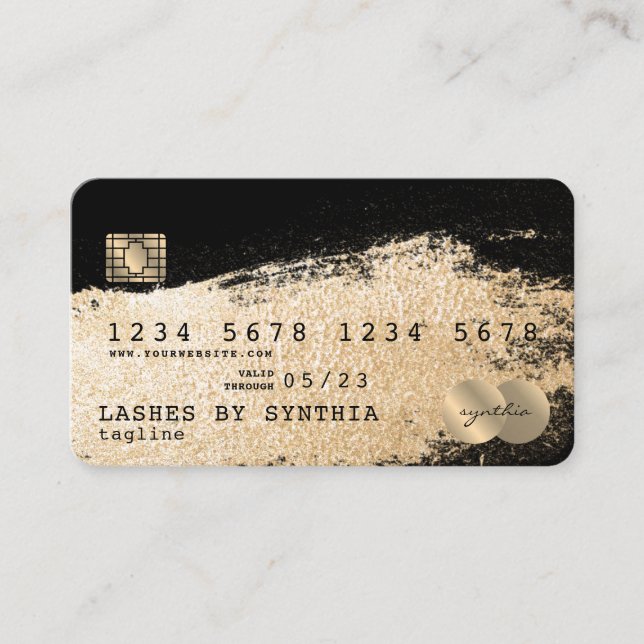 Credit Card Styled Gold Brush Stroke (Front)